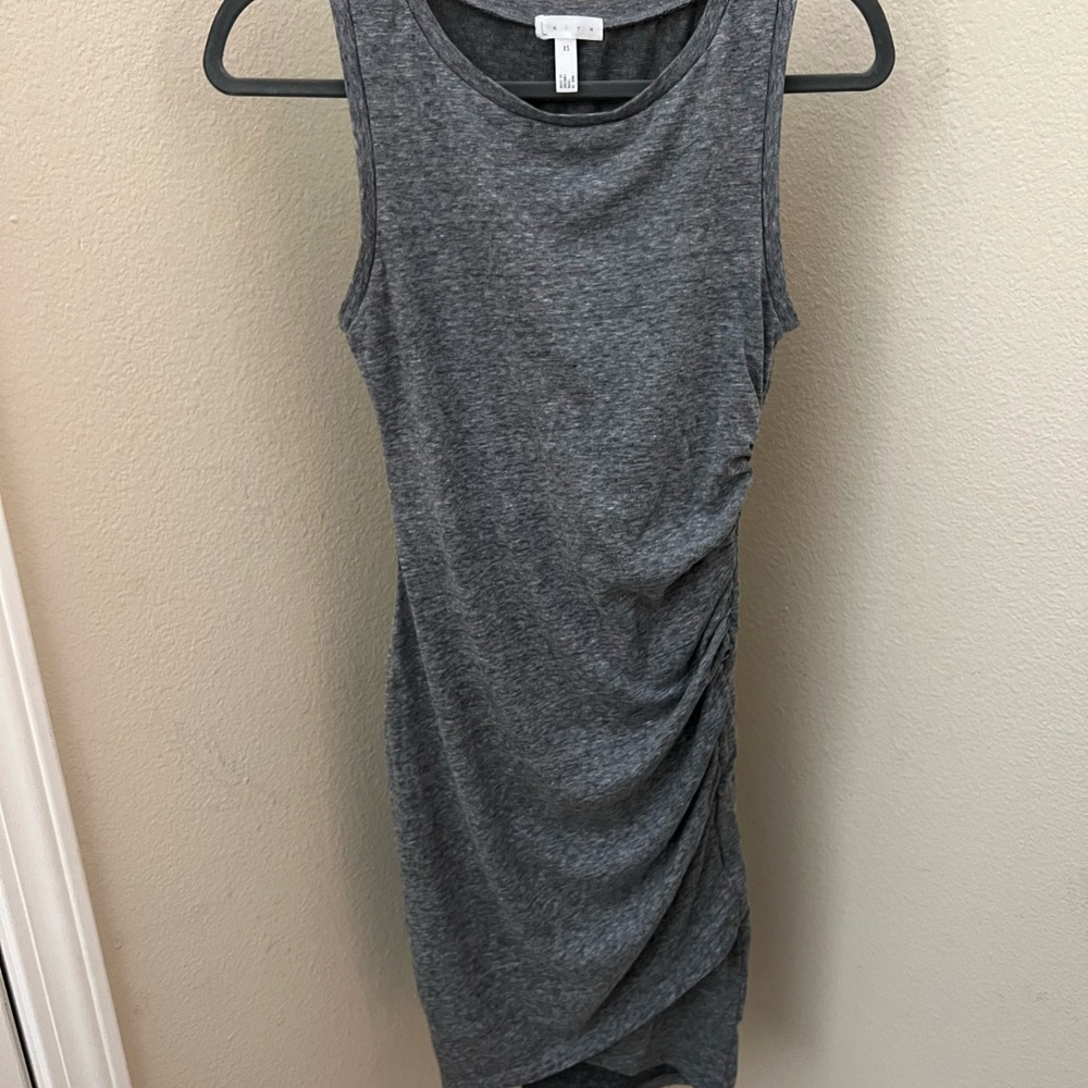 Leith Gray Bodycon Asymmetrical Ruched Dress - Picture 5 of 7